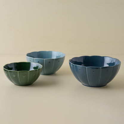 Luna Scalloped Mixing Bowl Set of Three