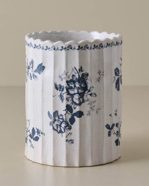 Heirloom Garden Scalloped Utensil Crock