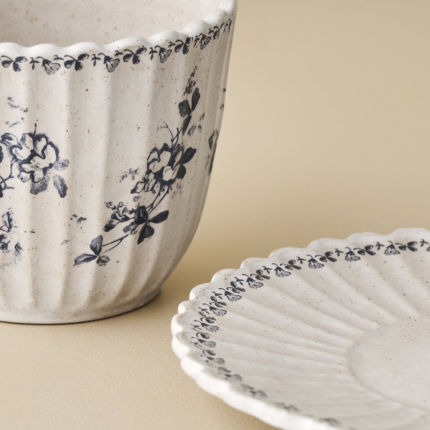 Heirloom Garden Floral Tea Set close up of floral motif design