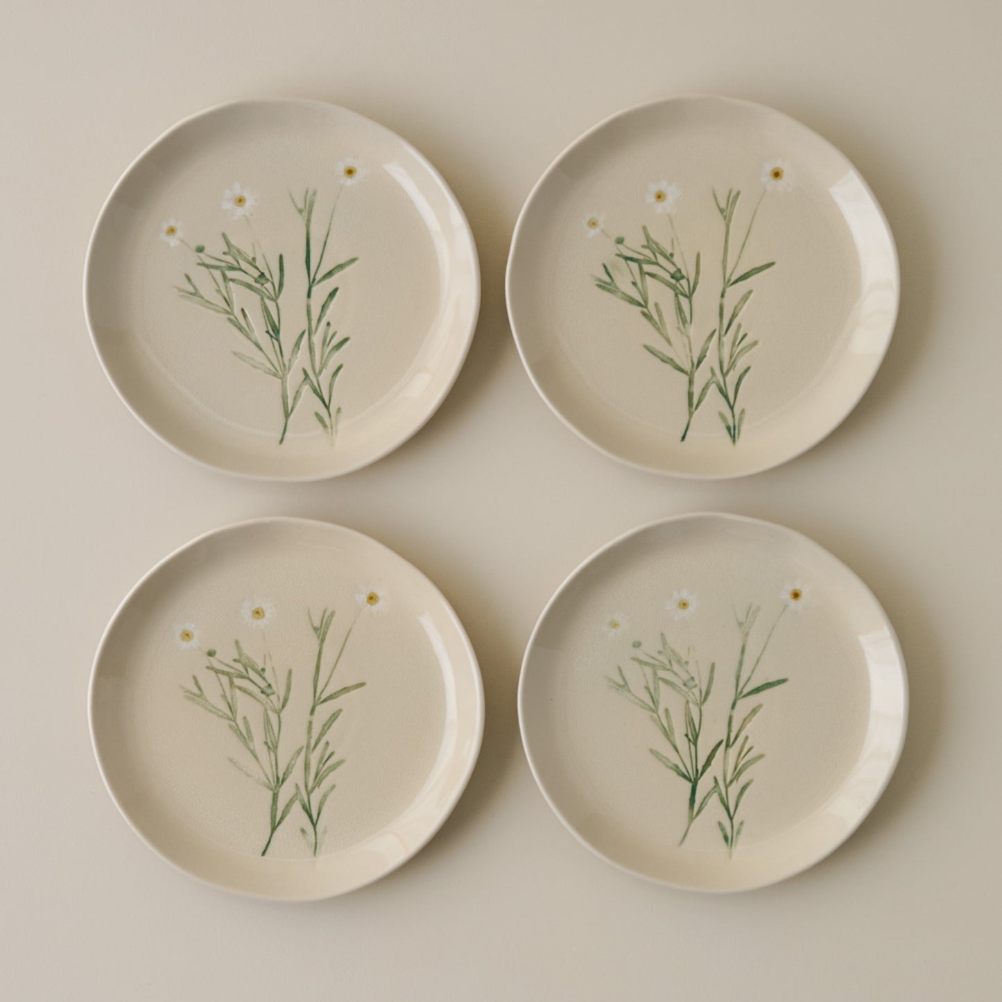 Jo's Pressed Floral Dessert Plate Set of Four
