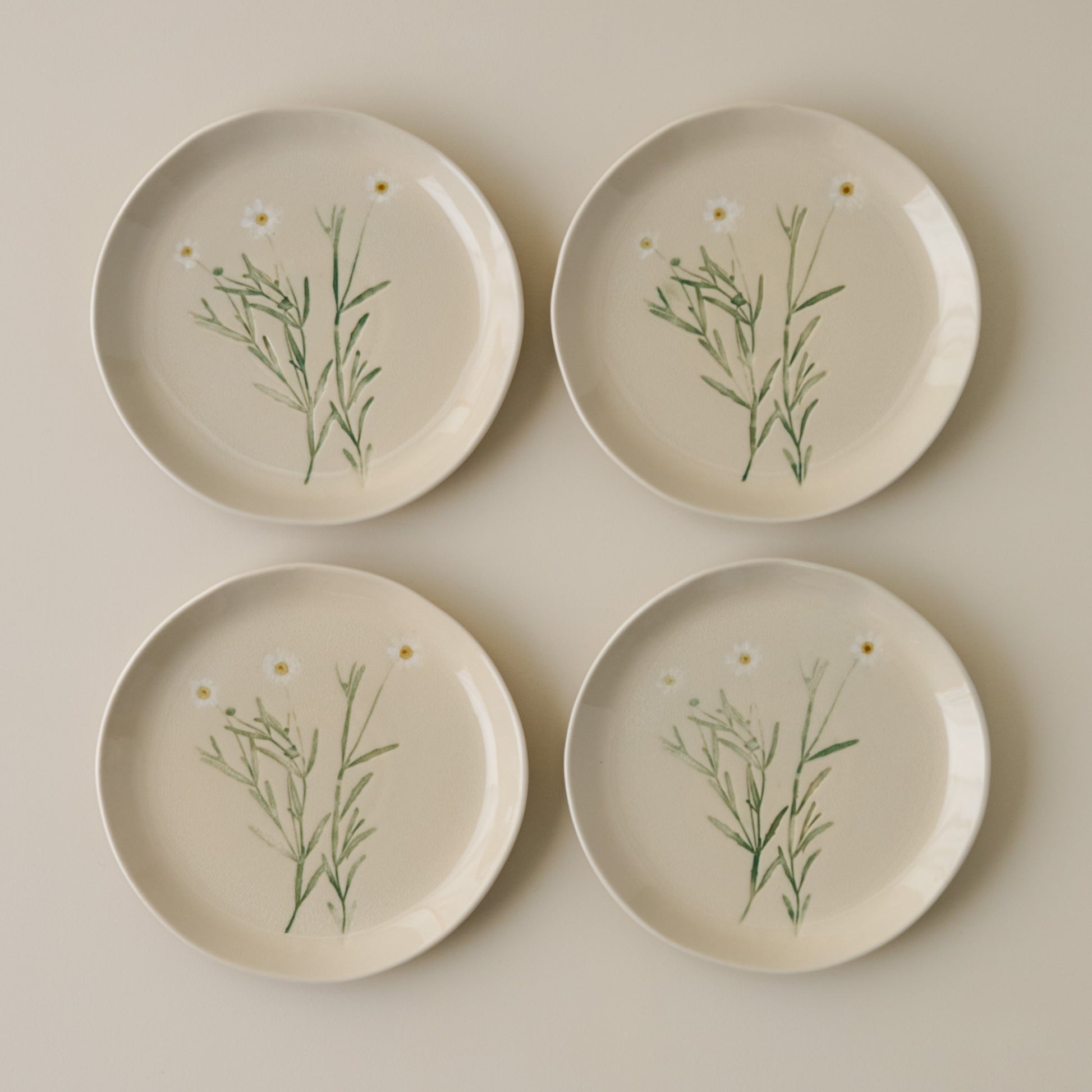 Jo's Pressed Floral Dessert Plate Set of Four