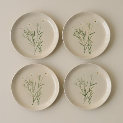 Jo's Pressed Floral Dessert Plate Set of Four