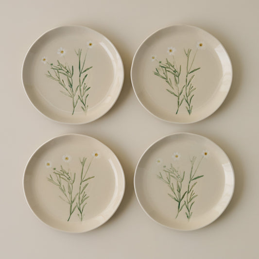 Jo's Pressed Floral Dessert Plate Set of Four