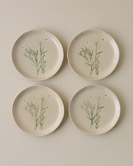 Jo's Pressed Floral Dessert Plate Set of Four
