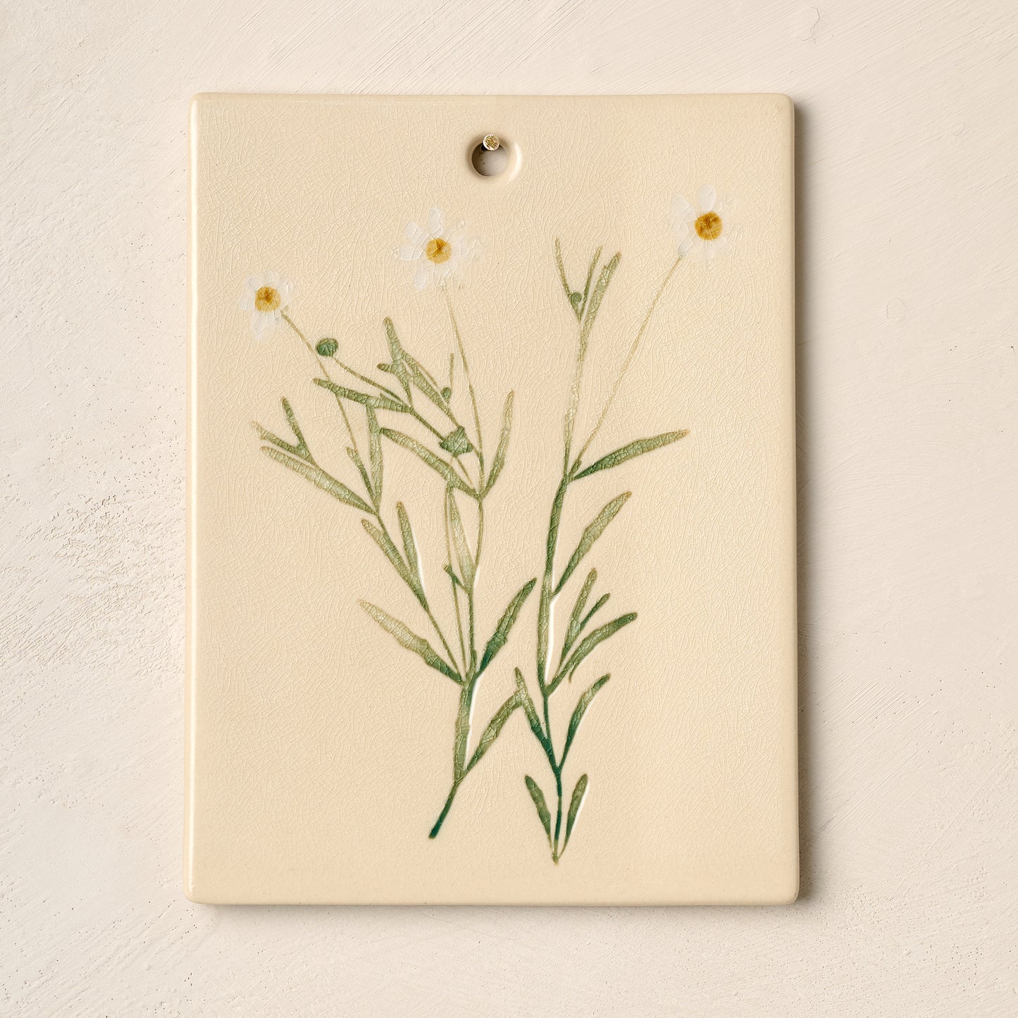Jo's Herbarium Ceramic Wall Plaque - Collected Daisies