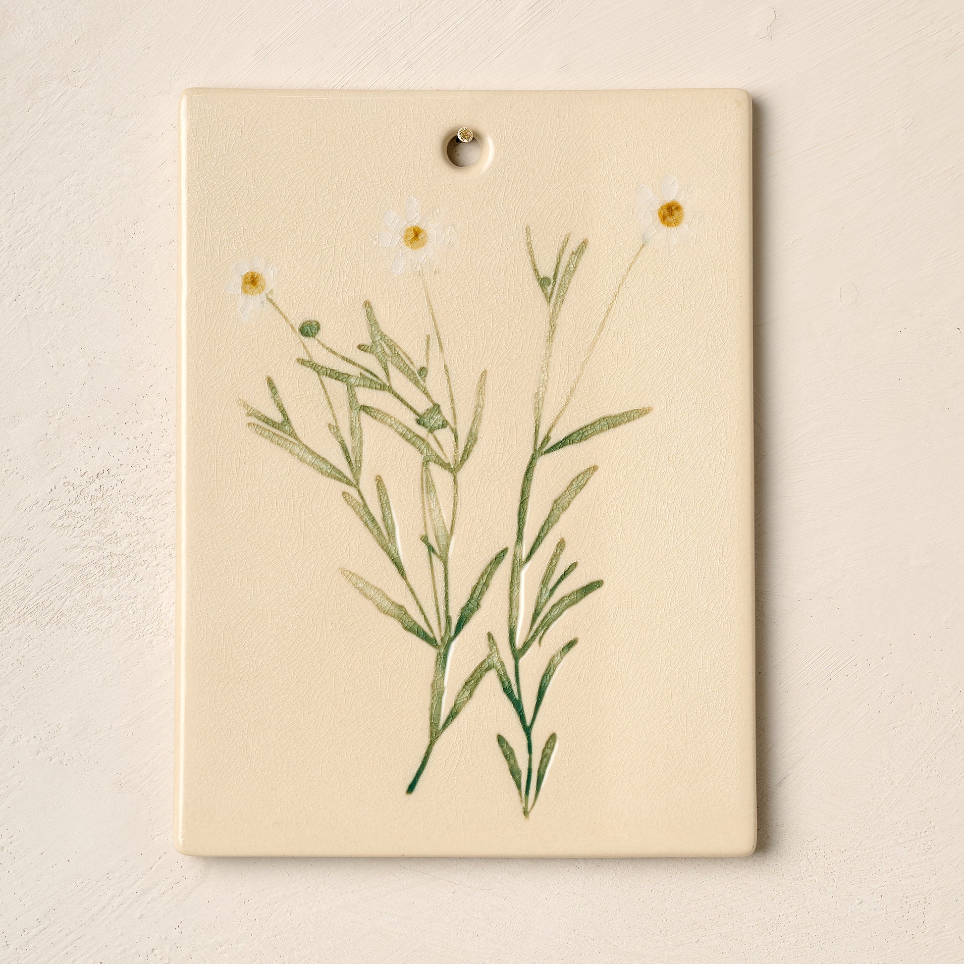 Jo's Herbarium Ceramic Wall Plaque - Collected Daisies