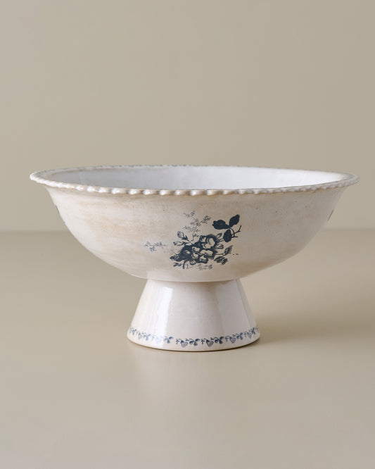 Heirloom Garden Floral Pedestal Serving Bowl