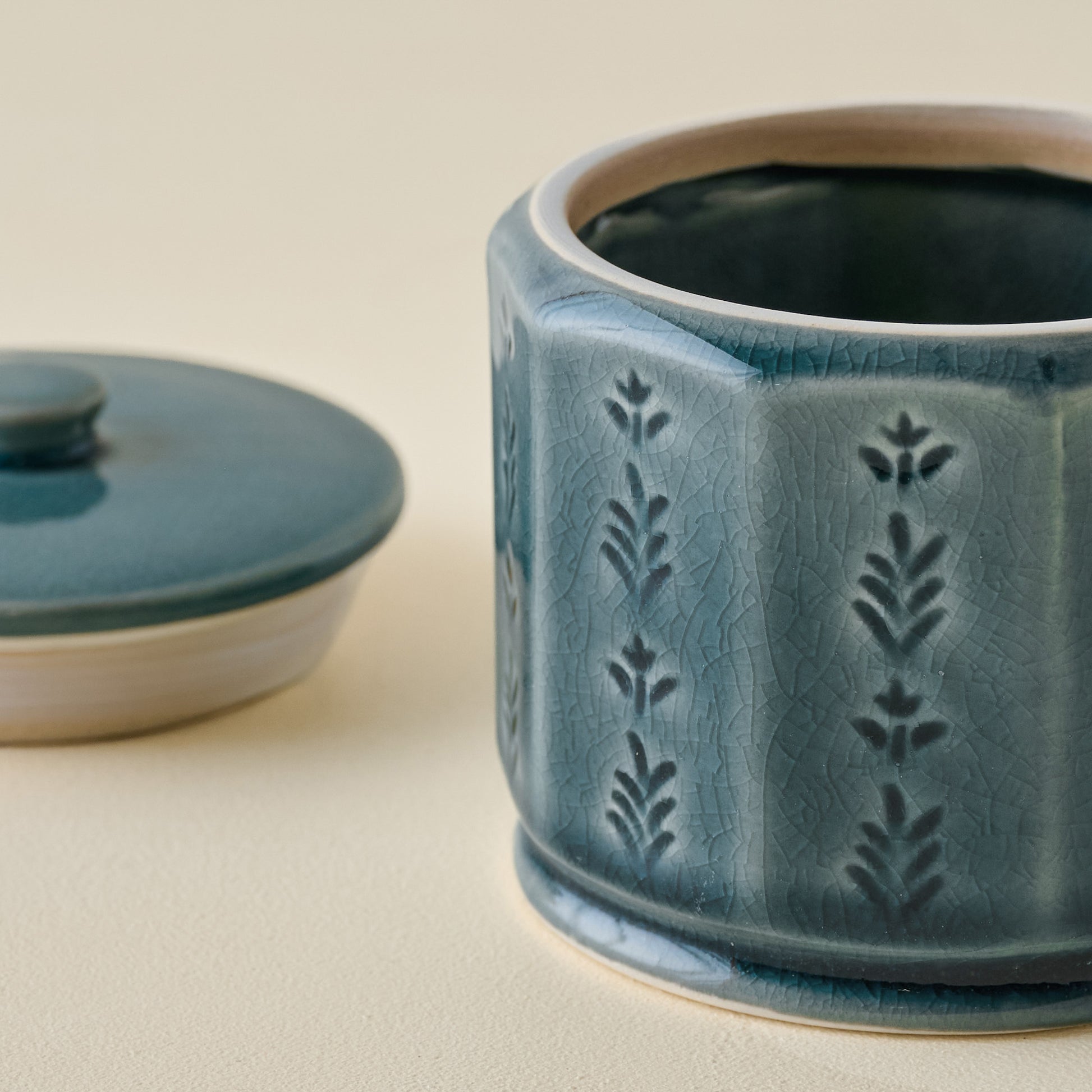 Harper Ceramic Floral Canister (small) lid removed