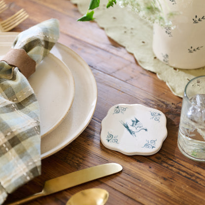 Ceramic Swan Coaster on tablescape