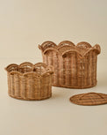 Lauren Scalloped Woven Canister (small and large)