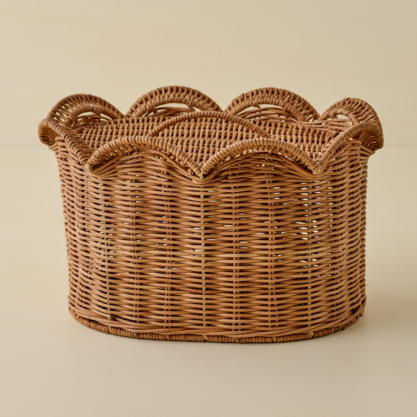 Lauren Scalloped Woven Canister (Large)