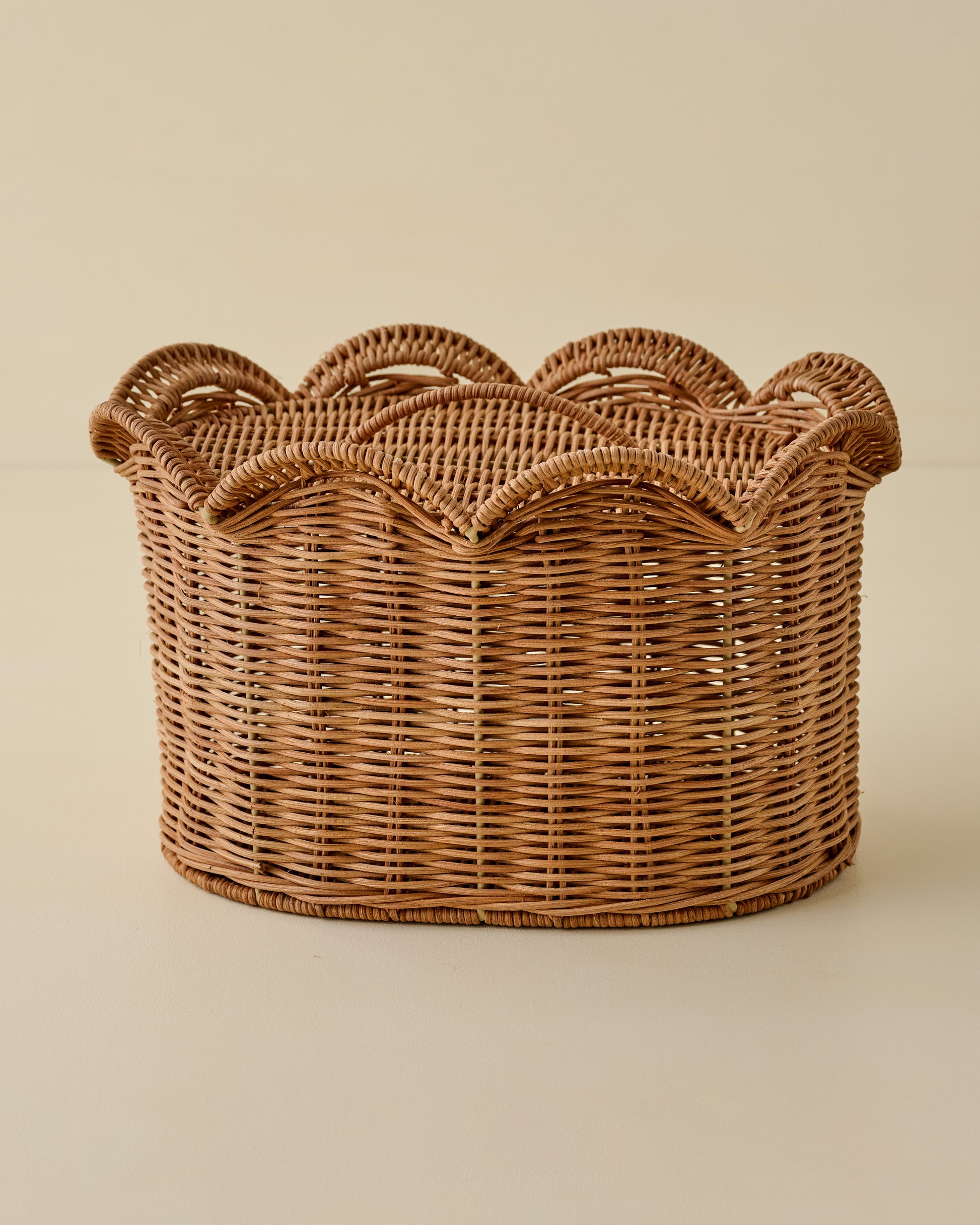 Large Lauren Scalloped Woven Canister