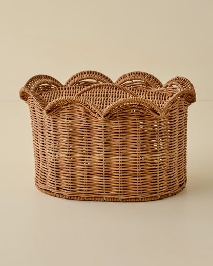 Large Lauren Scalloped Woven Canister