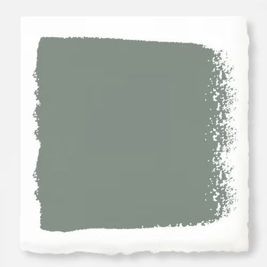 Deep gray with hues of rich blue and sage green paint named Silverado sage