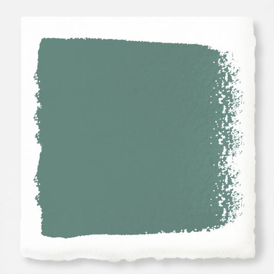 Dark aqua blue blended with a bit of ashy sage green paint named spontaneous