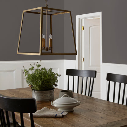 Deep brown with wine and beet red hues interior paint named pecan grove shown painted on dining room wall