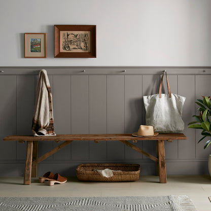 Rich earthy brown paint named Rocking Horse shown painted on entryway wall