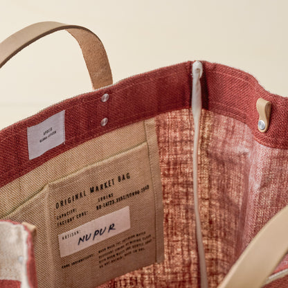 Magnolia Cranberry Market Tote interior
