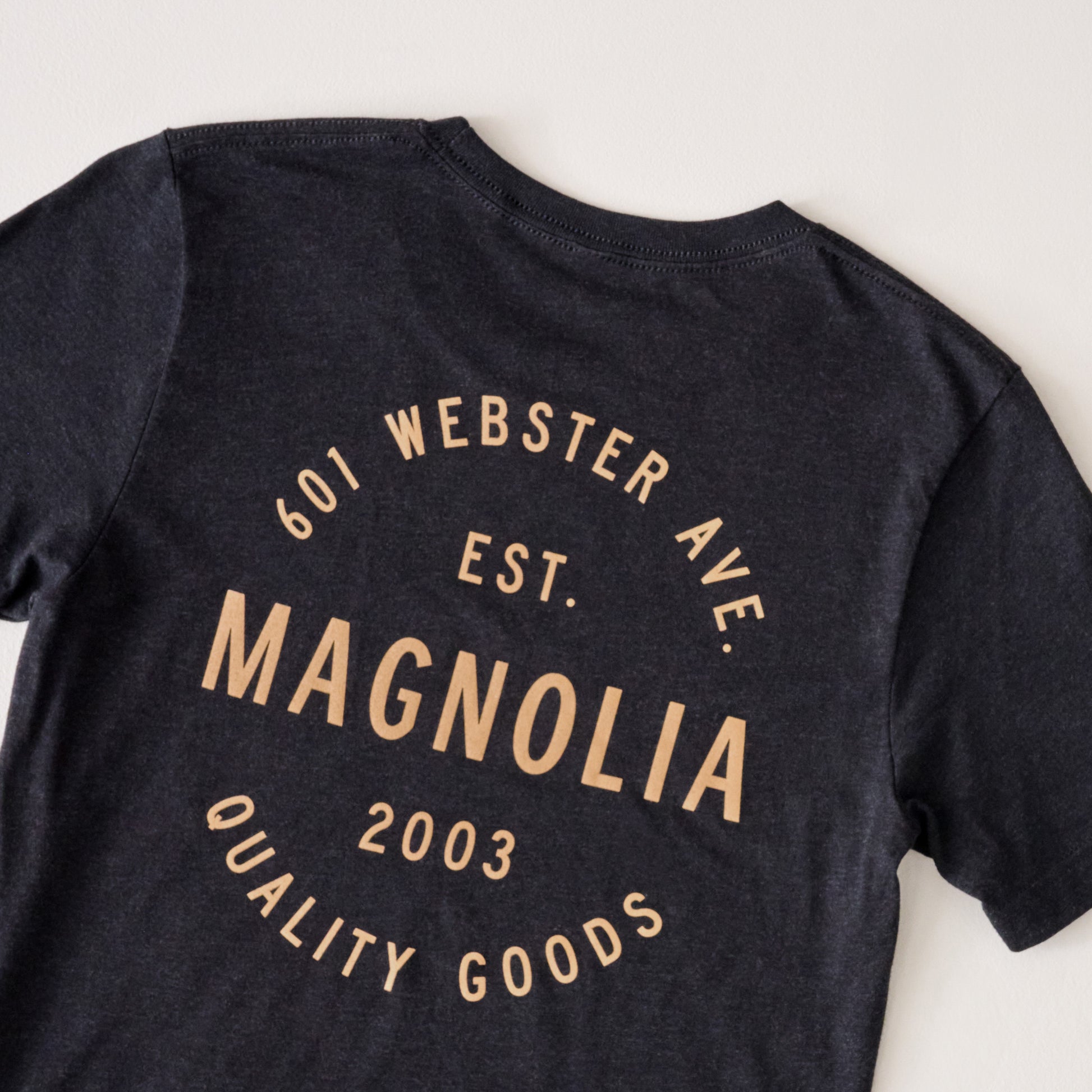 Magnolia Crest Charcoal Shirt back graphic