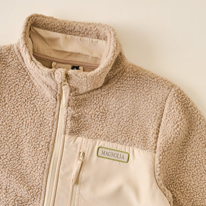Magnolia Full Zip Khaki Jacket front up close