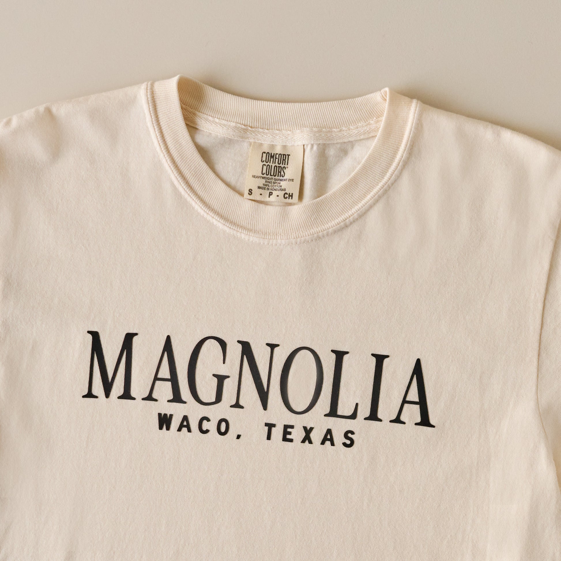 Magnolia Ivory Shirt graphic up close