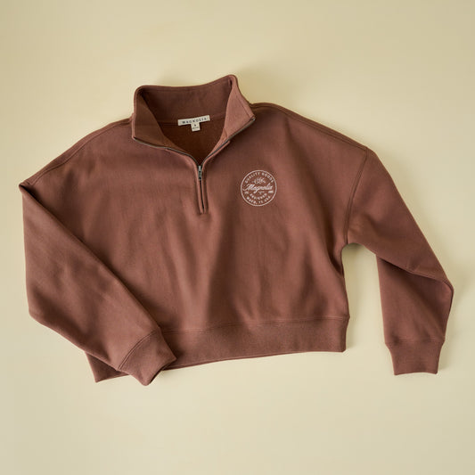 Magnolia Mocha Quarter Zip Sweatshirt