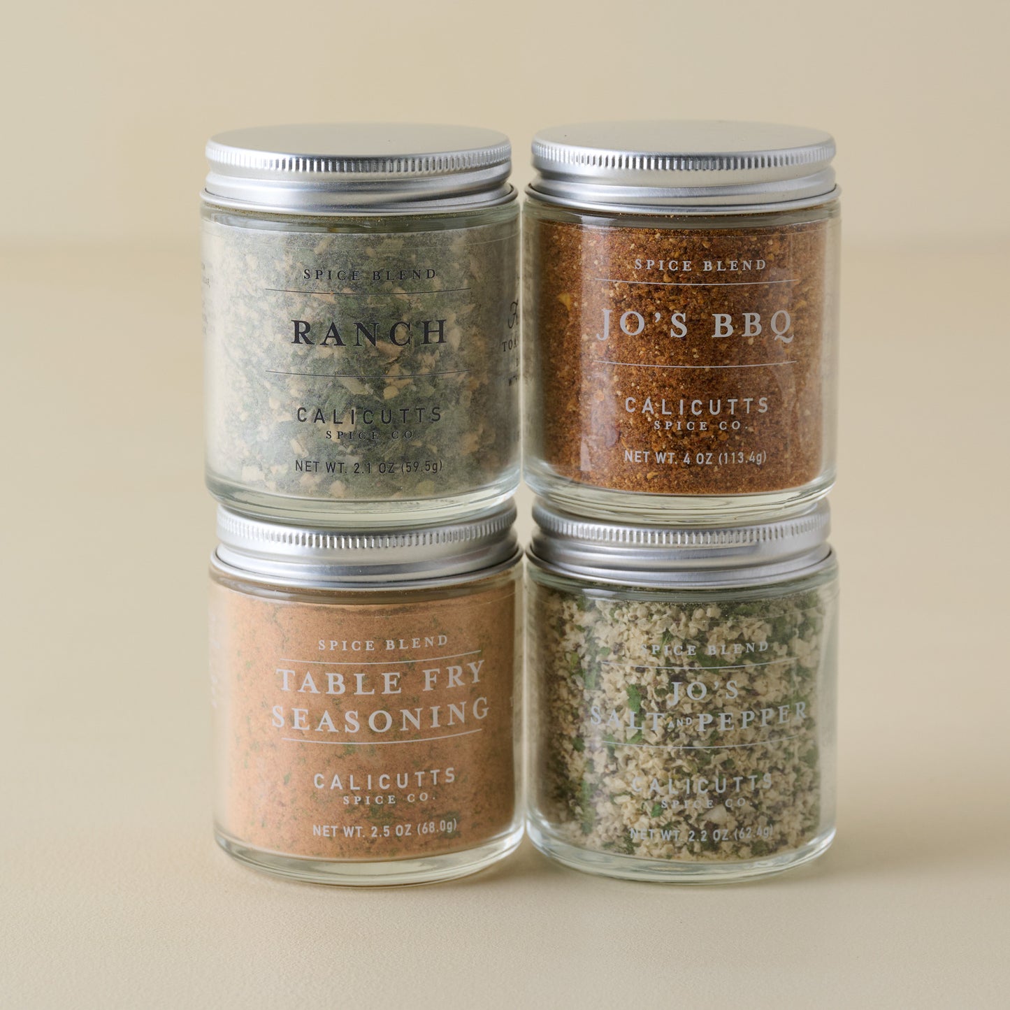 Magnolia Essential Spice Set included ranch, table fry seasoning, jo's salt and pepper and jo's bbq