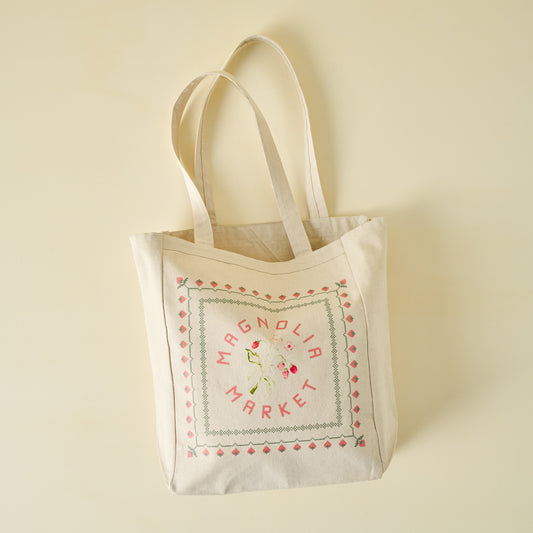 Magnolia Pink Strawberries Canvas Tote