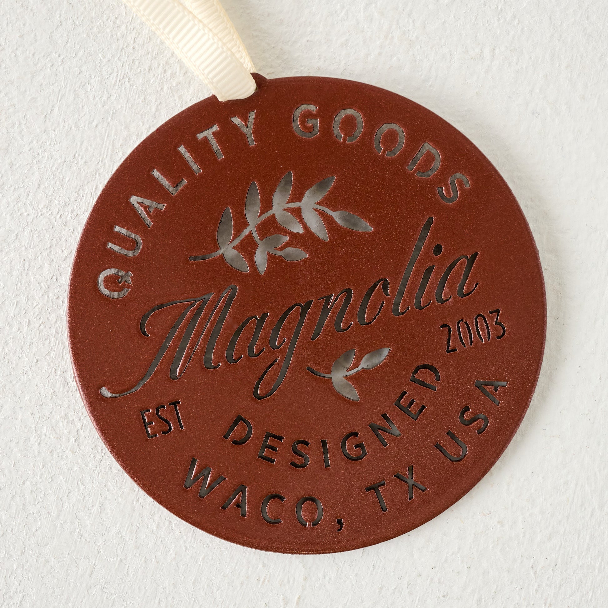 Magnolia Quality Goods Copper Ornament close up