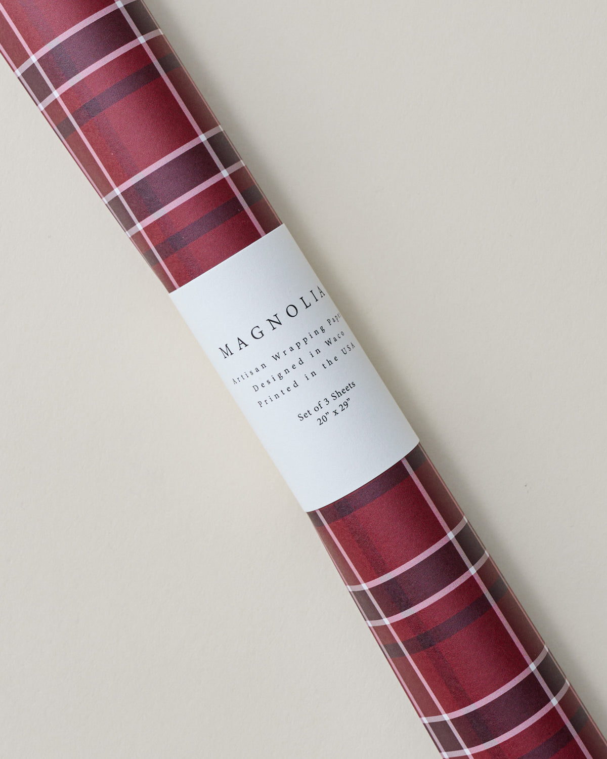 Magnolia Home Again Red Plaid Wrapping Paper Sheets