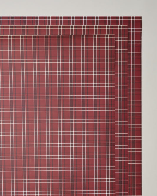 Magnolia Home Again Red Plaid Wrapping Paper Sheets