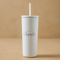 Magnolia White 24oz Cold Tumbler with Straw