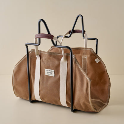 Magnolia Waxed Canvas Log Holder + Frame