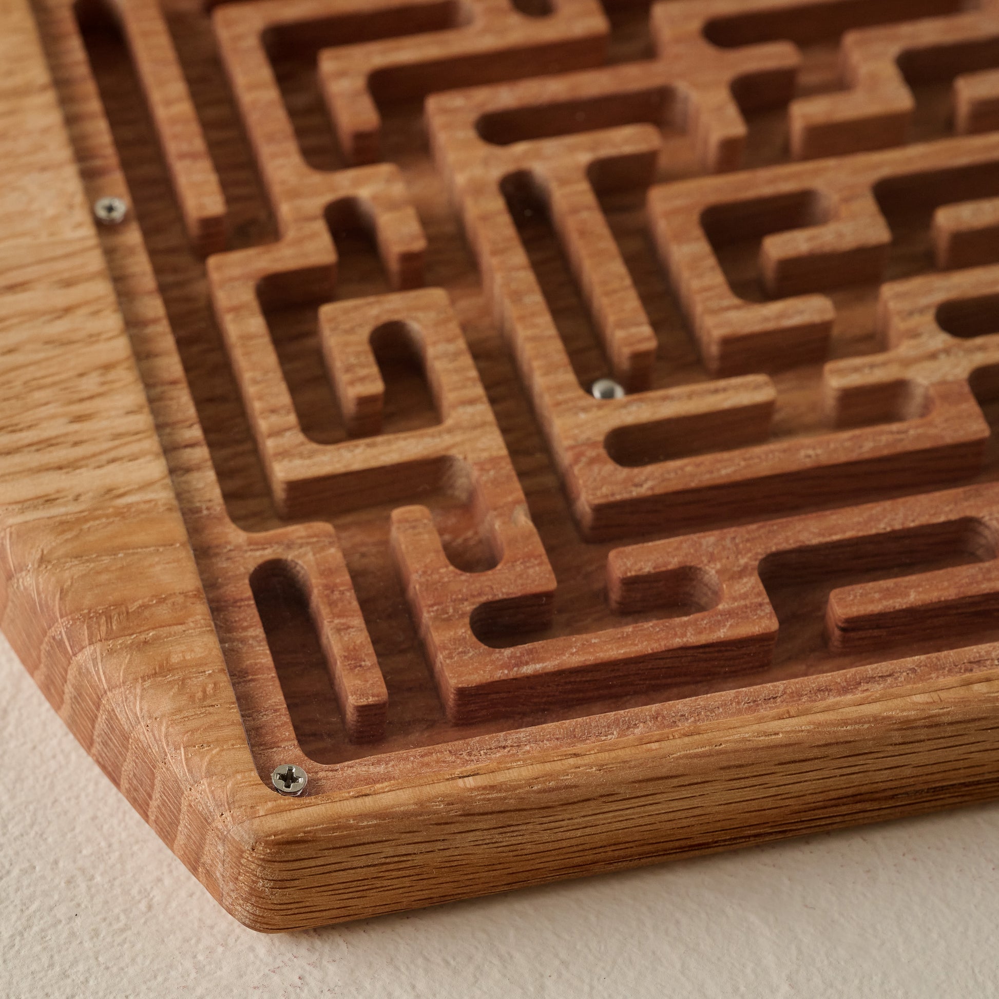 Wooden Marble Maze Game up close