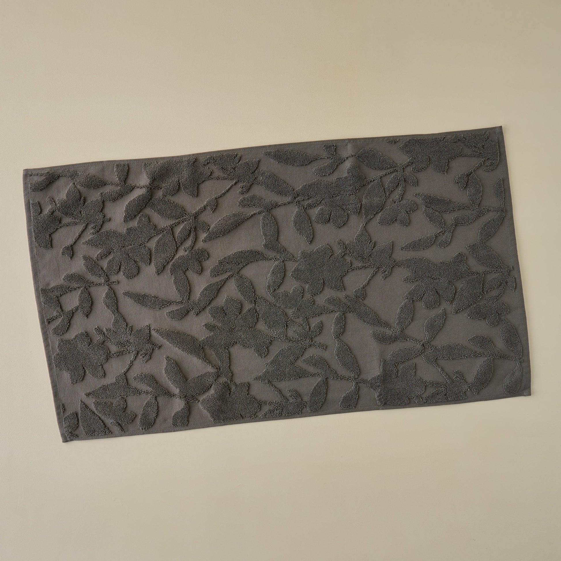 Major Brown Floral Jacquard Bath Mat