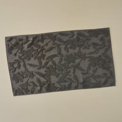 Major Brown Floral Jacquard Bath Mat