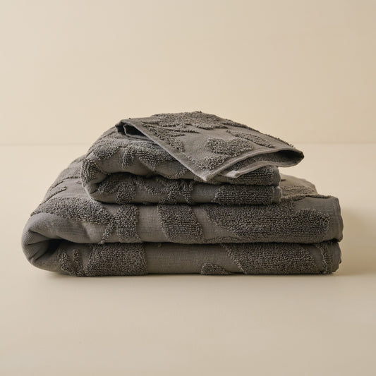 Major Brown Floral Jacquard Towel