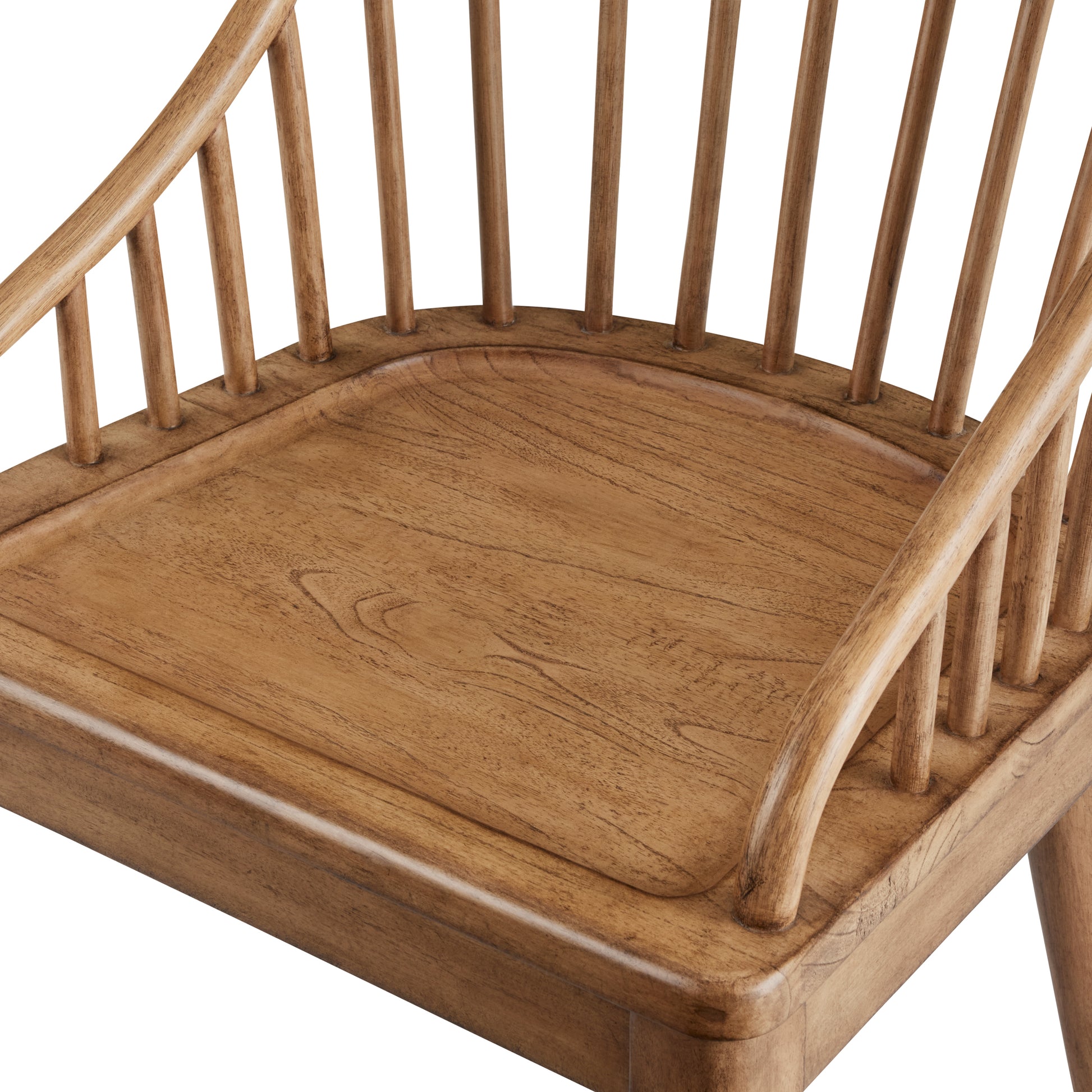 Carlotta Dining Chair in vintage brown mahogany close up of chair seat