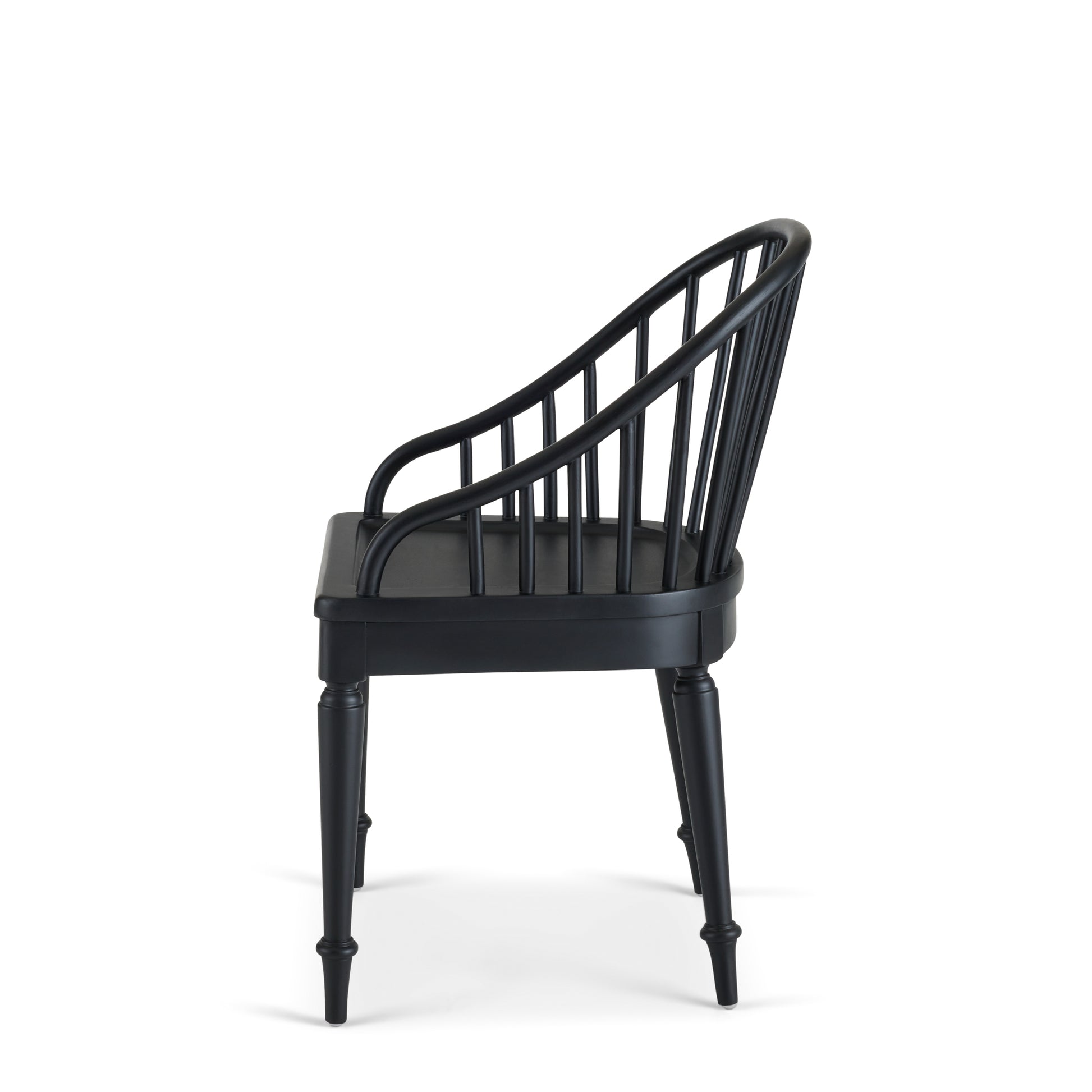 Carlotta Dining Chair in black mahogany side view