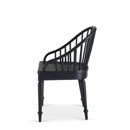 Carlotta Dining Chair in black mahogany side view