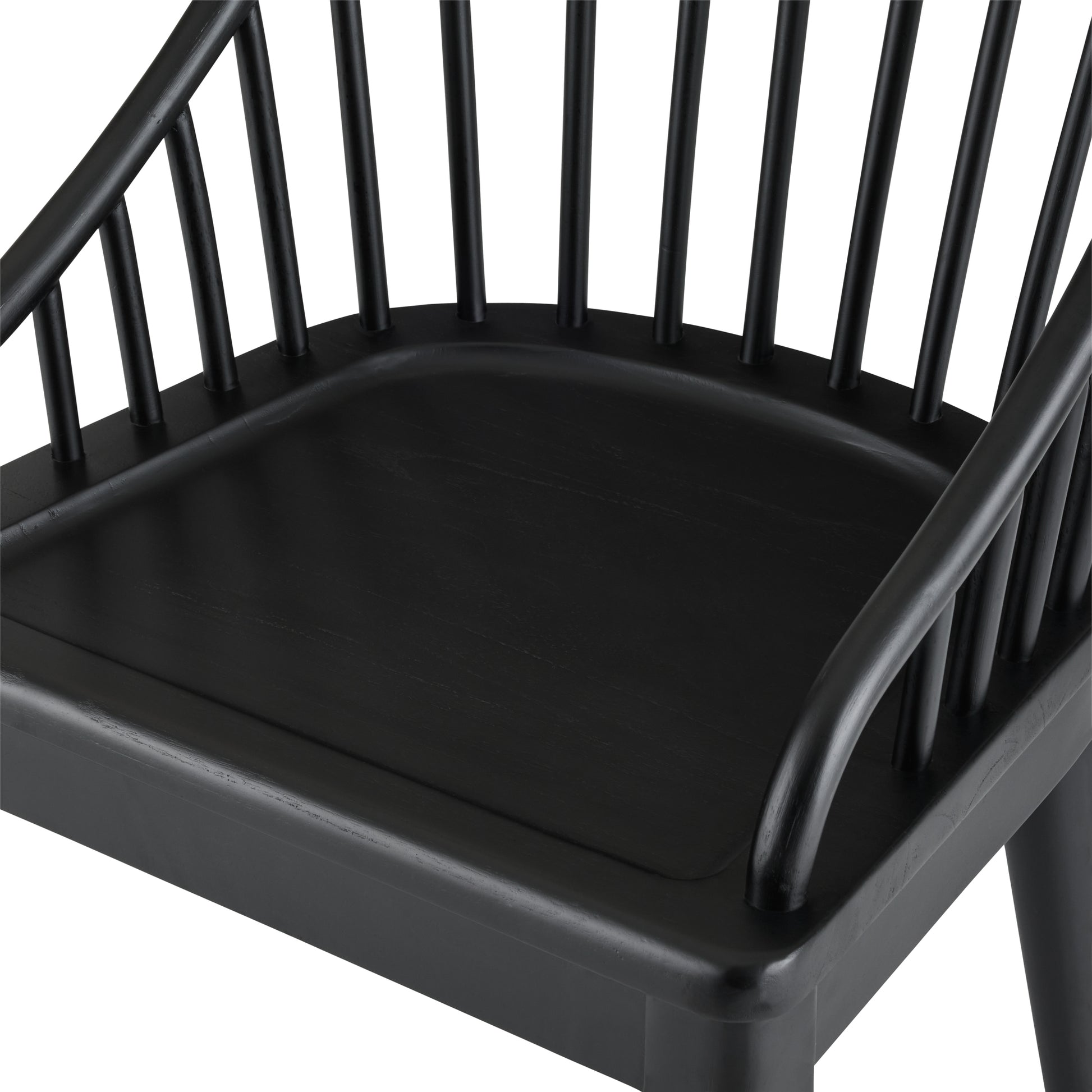 Carlotta Dining Chair in black mahogany close up of chair seat