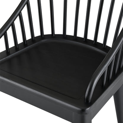 Carlotta Dining Chair in black mahogany close up of chair seat