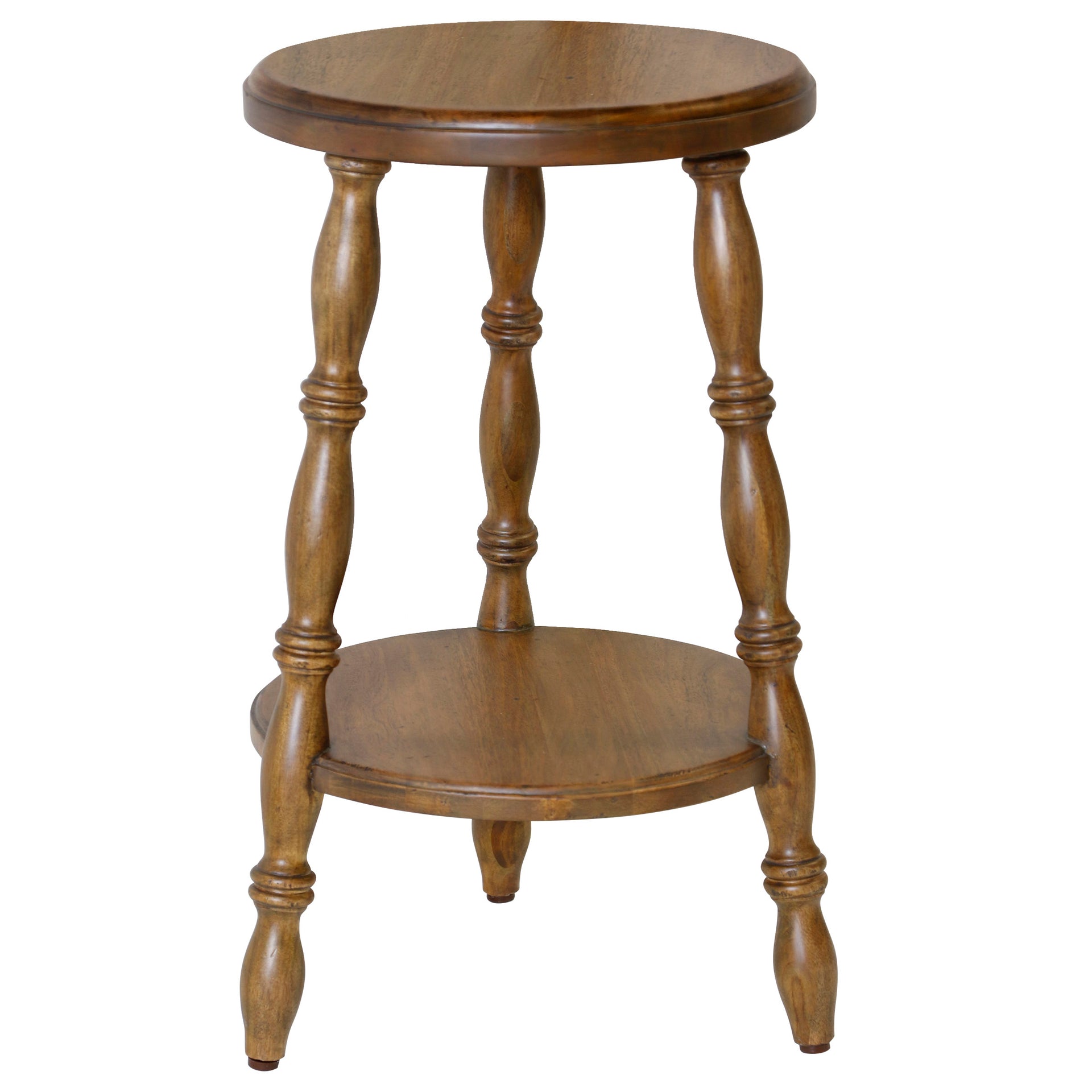 Lavinia Turned Leg Tall Stool - Mahogany Wood