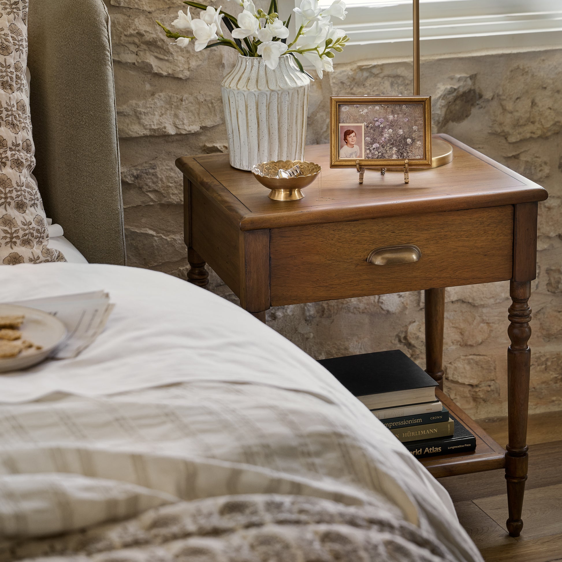 Vera Nightstand in a bedroom