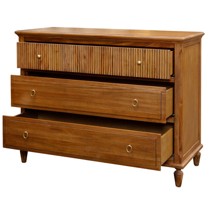 Zarie Reeded Chest shown with drawers open