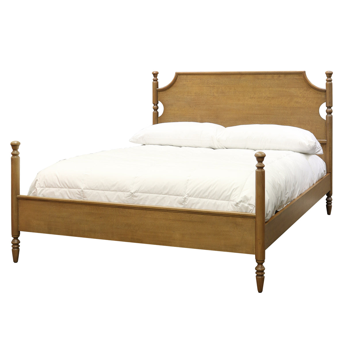 Miller Solid Mahogany Four Poster Bed with Hand-Carved Wood Trim