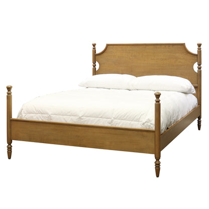 Miller Solid Mahogany Four Poster Bed with Hand-Carved Wood Trim