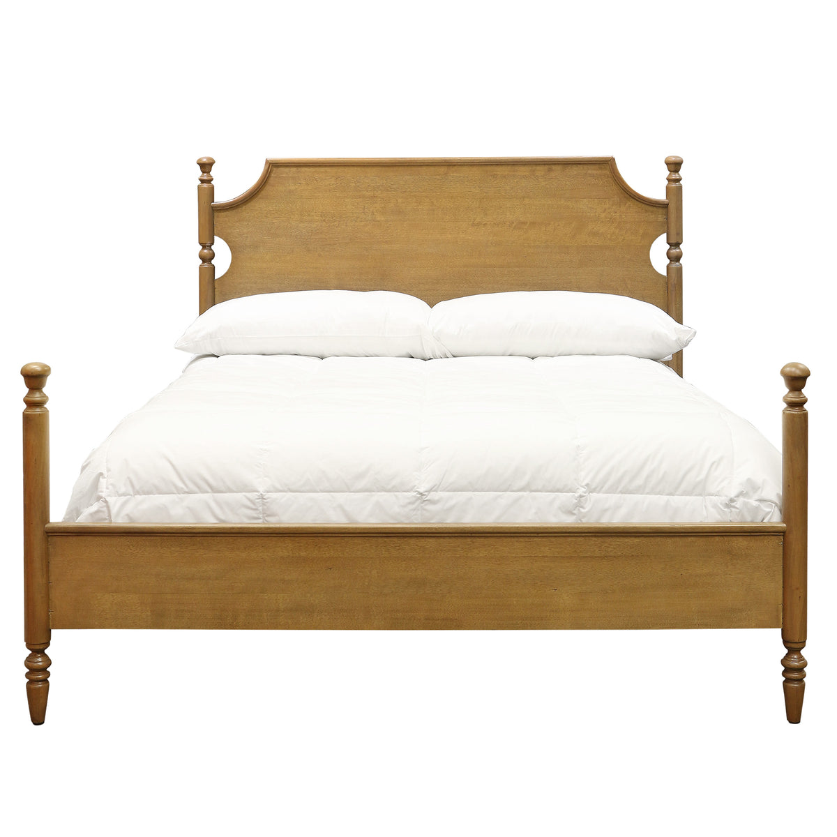 Miller Solid Mahogany Four Poster Bed with Hand-Carved Wood Trim