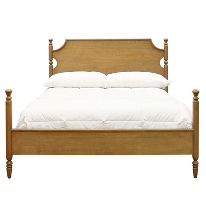 Miller Solid Mahogany Four Poster Bed with Hand-Carved Wood Trim
