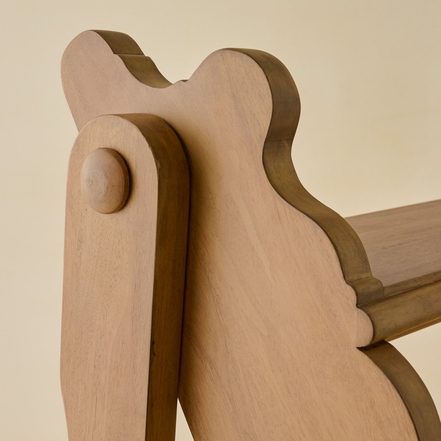 Vintage Inspired Plant Stand close up of carved wood detailing